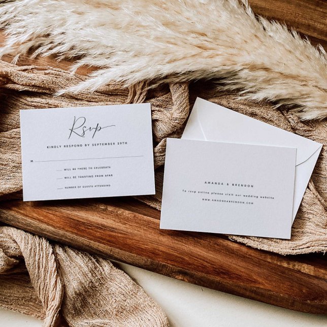 Moderne kalligraphische Hochzeitkarte RSVP (Von Creator hochgeladen)