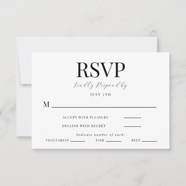Moderne kalligraphische Hochzeitkarte RSVP Karte (Vorderseite)