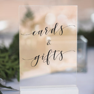 Moderne kalligraphische Hochzeitkarten und Geschen Acrylschild