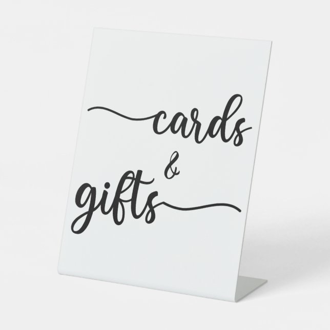 Moderne kalligraphische Hochzeitkarten und Geschen Sockelschild (Vorderseite)