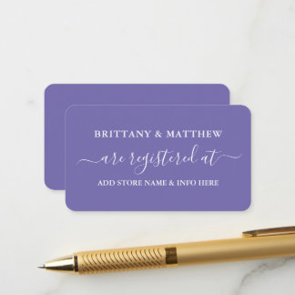 Moderne kalligraphische Hochzeitskanzlei Periwinkl Begleitkarte