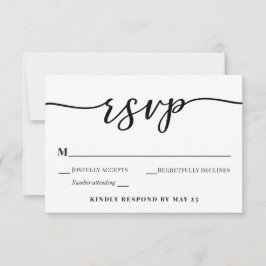 Moderne kalligraphische Hochzeitskarte für RSVP Einladung
