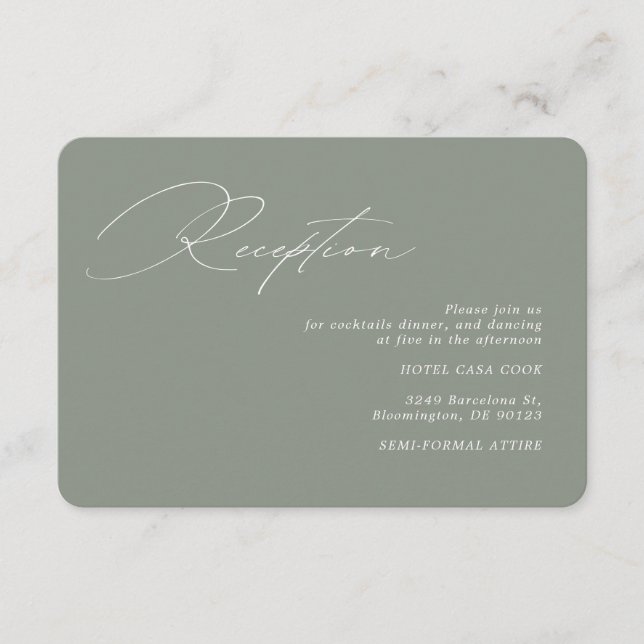 Moderne kalligraphische Hochzeitssaison Begleitkarte (Vorderseite)