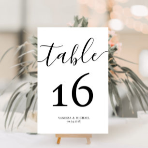 Moderne kalligraphische Hochzeitsstiftung Tischnum Tischnummer