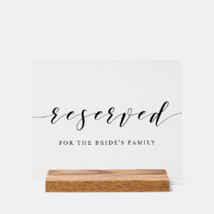 Moderne kalligraphische Hochzeitstiege vorbehalten Acrylschild