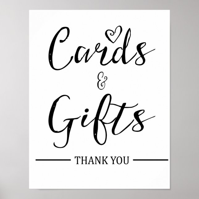 Moderne kalligraphische Karten und Geschenkpapier Poster (Vorne)