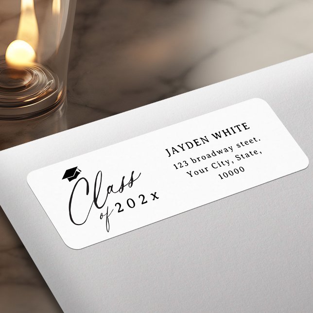 Moderne kalligraphische Klasse der Abschluss-Adres (Modern Calligraphy Class of Graduation Address Label)