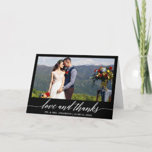 Moderne kalligraphische Liebe dank Wedding B Falte Dankeskarte
