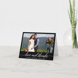 Moderne kalligraphische Liebe dank Wedding B Note Dankeskarte