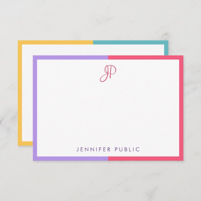 Moderne kalligraphische Monogramm-einfache Vorlage (Vorne/Hinten)