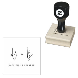 Moderne kalligraphische Monogramm Minimalistische Gummistempel