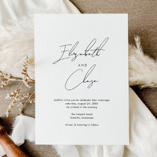 Moderne kalligraphische Namen Stilvolle Hochzeit Einladung