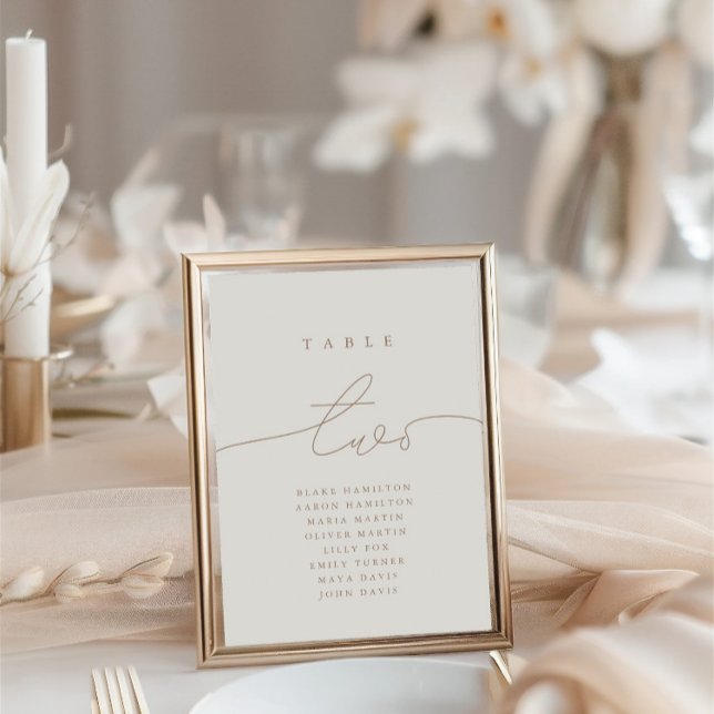 Moderne kalligraphische neutrale Tabelle Zwei Tisc (Modern Calligraphy Neutral Table Two Table Number)