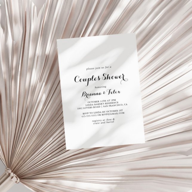 Moderne kalligraphische Paare Dusche Einladung (Von Creator hochgeladen)