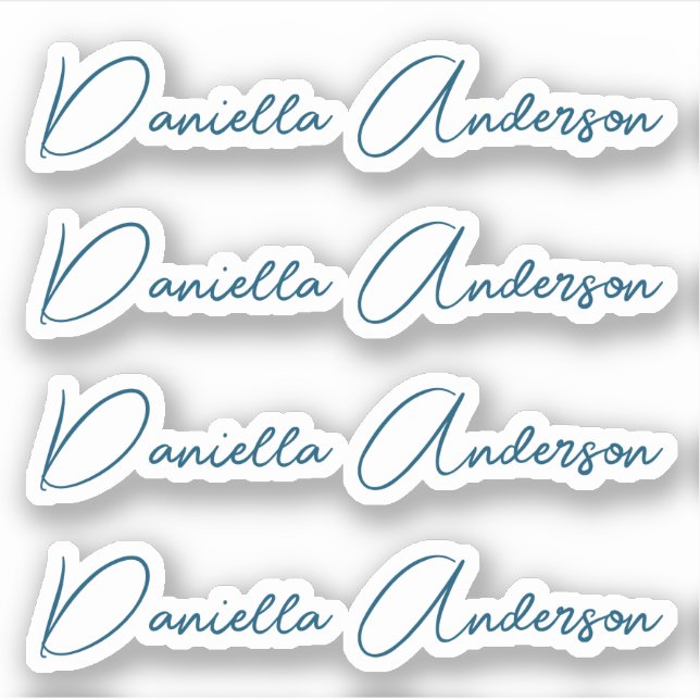 moderne kalligraphische Signatur Name Vinyl Label, Aufkleber (Vorderseite)