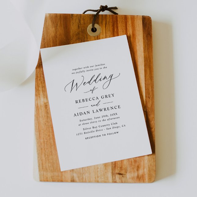 Moderne kalligraphische Skripte Minimalistische Ho Einladung (Von Creator hochgeladen)