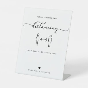 Moderne kalligraphische Skripte Sichere Distanzier Sockelschild