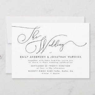 Moderne kalligraphische Skripteinladung zum Hochze Einladung