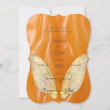 Moderne Karamell-Bogen-Hochzeitseinladungssuite