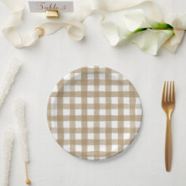 Moderne Karierte Brautparty Hochzeit Pappteller