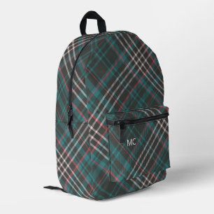 Moderne Karierte Monogramm-Initialen für stilvolle Bedruckter Rucksack