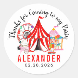 Moderne Karnevalsskizze - Geburtstagskind Runder Aufkleber