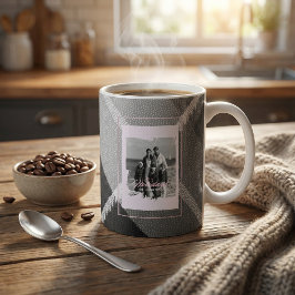 Moderne Karo-Rustikal-Foto-Weihnachts-Tasse Kaffeetasse
