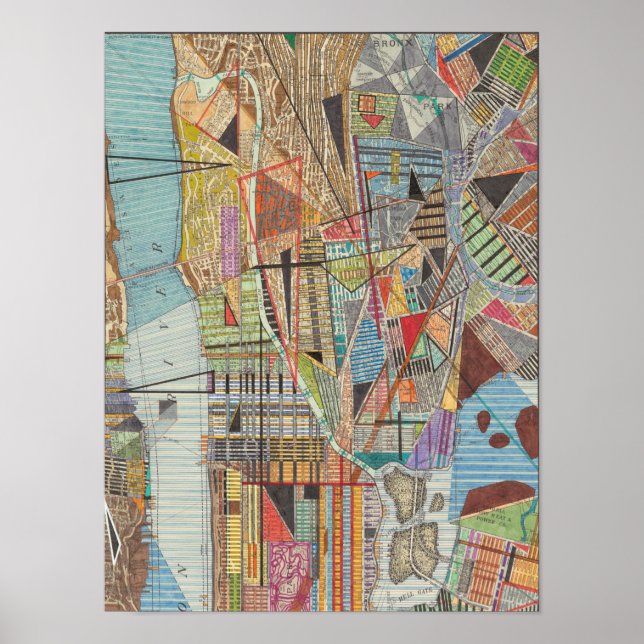 Moderne Karte von New York I 2 Poster (Vorne)