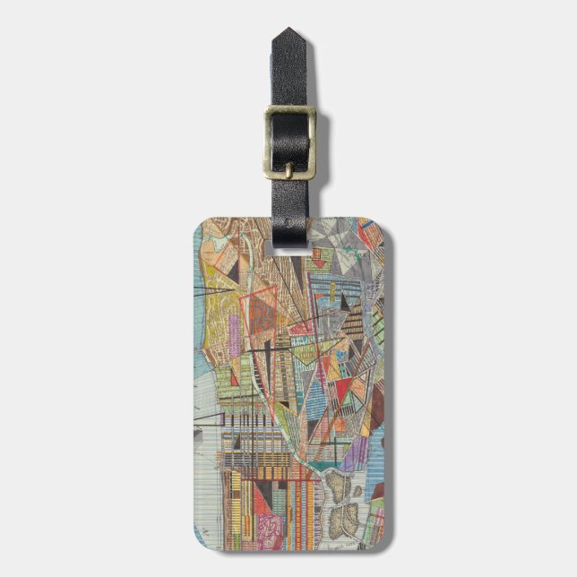 Moderne Karte von New York I Gepäckanhänger (Vorderseite vertikal)