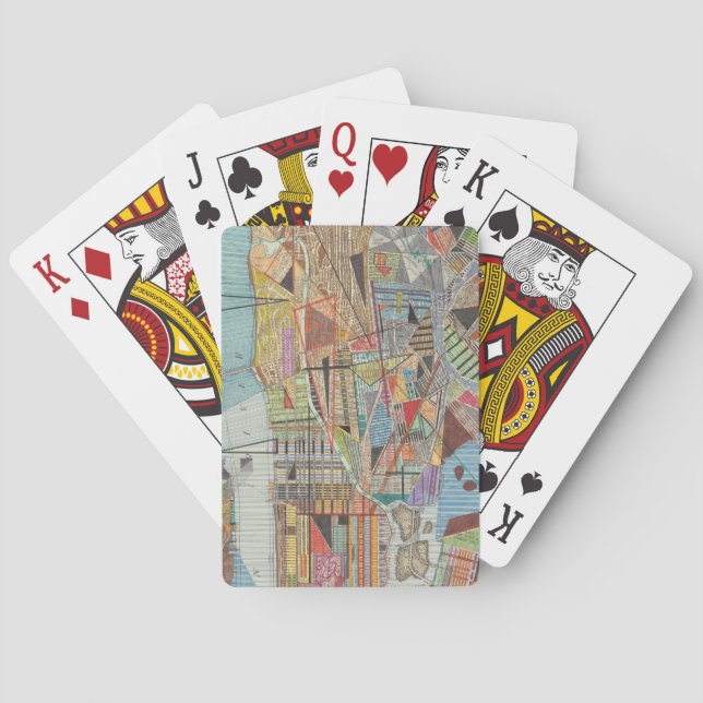 Moderne Karte von New York I Spielkarten (Rückseite)