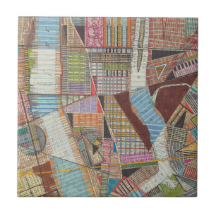 Moderne Karte von New York II Fliese