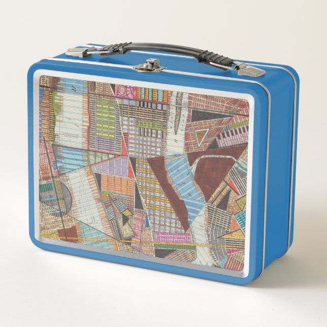 Moderne Karte von New York II Metall Lunch Box (Vorderseite)