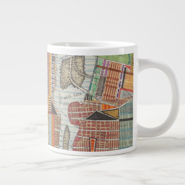Moderne Karte von New York III Jumbo-Tasse (Rechts)