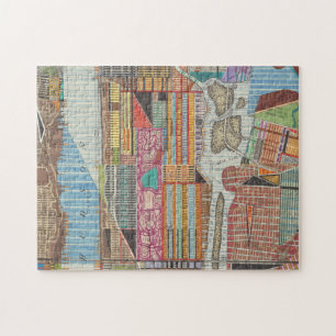 Moderne Karte von New York III Puzzle
