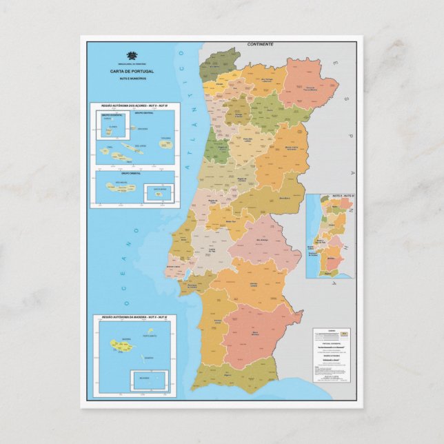 Moderne Karte von Portugal (Vorderseite)