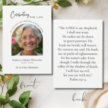 Moderne Karte zum Gedenken an das Leben Psalm 23 G