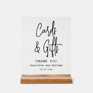 Moderne Karten und Geschenke Hochzeitstisch-Dekor Acrylschild