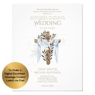 Moderne katholische Hochzeitseinladungen Elegant W Flyer