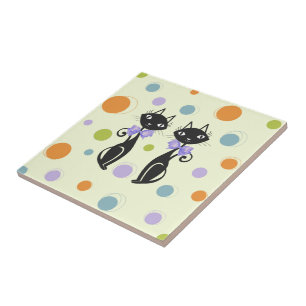 Moderne Katze aus dem Mittelalter Fliese