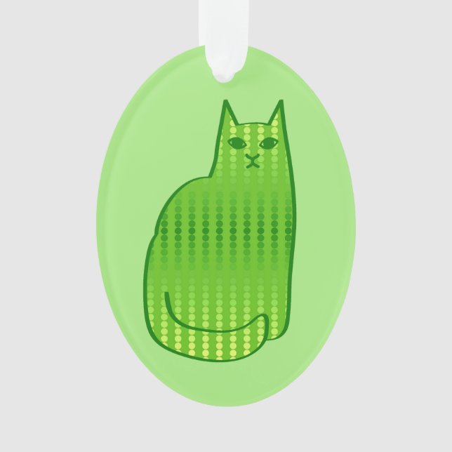 Moderne Katze aus dem Mittelalter, Limon und grün Ornament (Vorderseite)