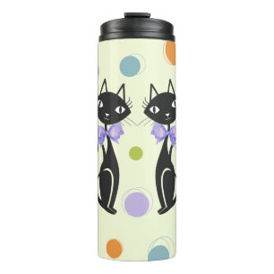 Moderne Katze aus dem Mittelalter Thermosbecher