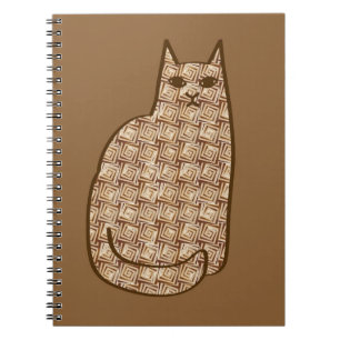 Moderne Katze, Beige und hellbraun aus dem Mittela Notizblock
