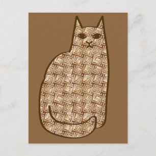 Moderne Katze, Beige und hellbraun aus dem Mittela Postkarte