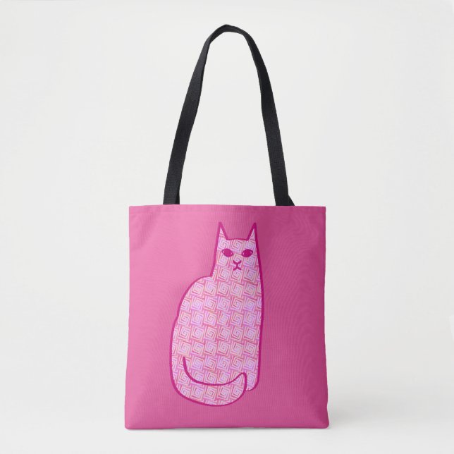 Moderne Katze, Fuchsia und hellrosa aus dem Mittel (Vorderseite)