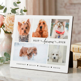 Moderne Katze- & Hundemama-Geschenk Beste Fellmama Fotoplatte