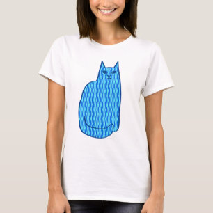 Moderne Katze, Kobalt und hellblau aus dem Mittela T-Shirt