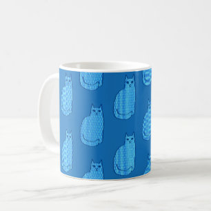 Moderne Katze, Kobalt und hellblau aus dem Mittela Tasse