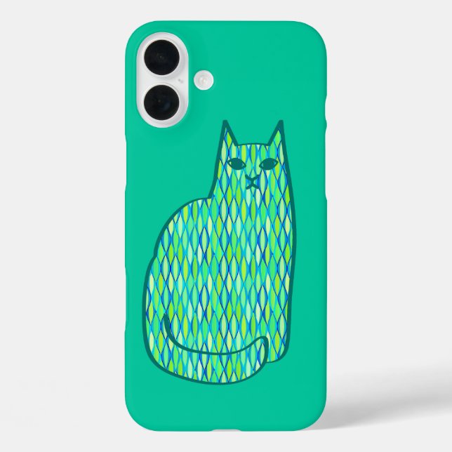 Moderne Katze, Minze und Limette Case-Mate iPhone Hülle (Rückseite)