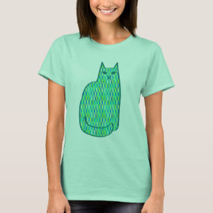 Moderne Katze, Minze und Limette T-Shirt