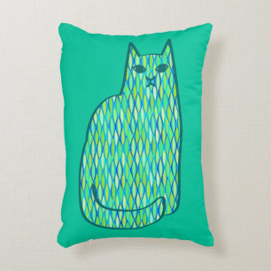 Moderne Katze, Minze und Limette Zierkissen